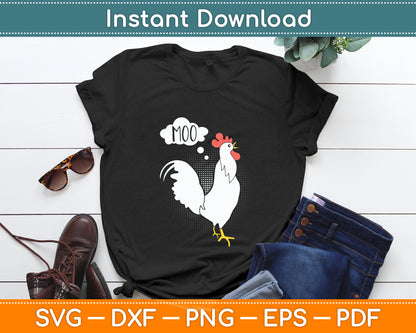 MOO Cow Chicken Humor Funny Svg Png Dxf Digital Cutting File