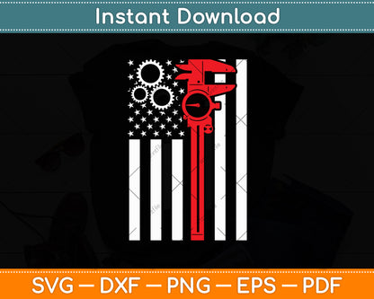 Mechanic Tools - American Flag Machinist Machine Operator Svg Digital Cutting File