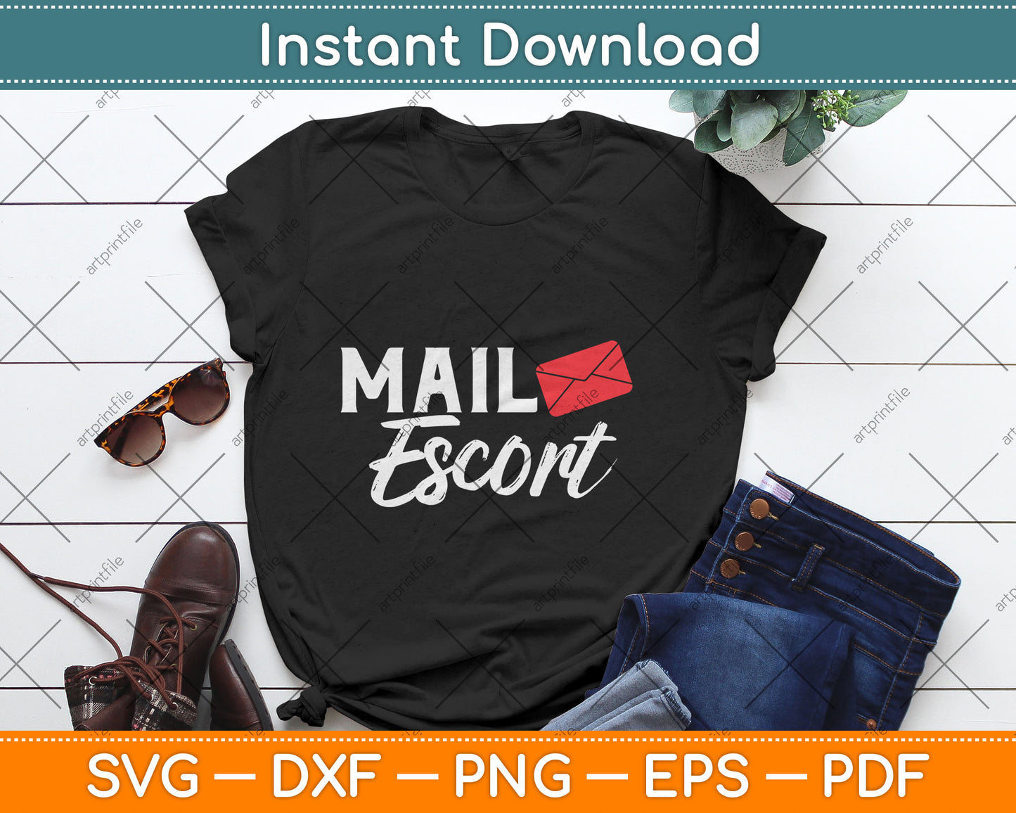 Mail Escort Postman Mail Carrier Post Office Worker Svg Digital Cutting File