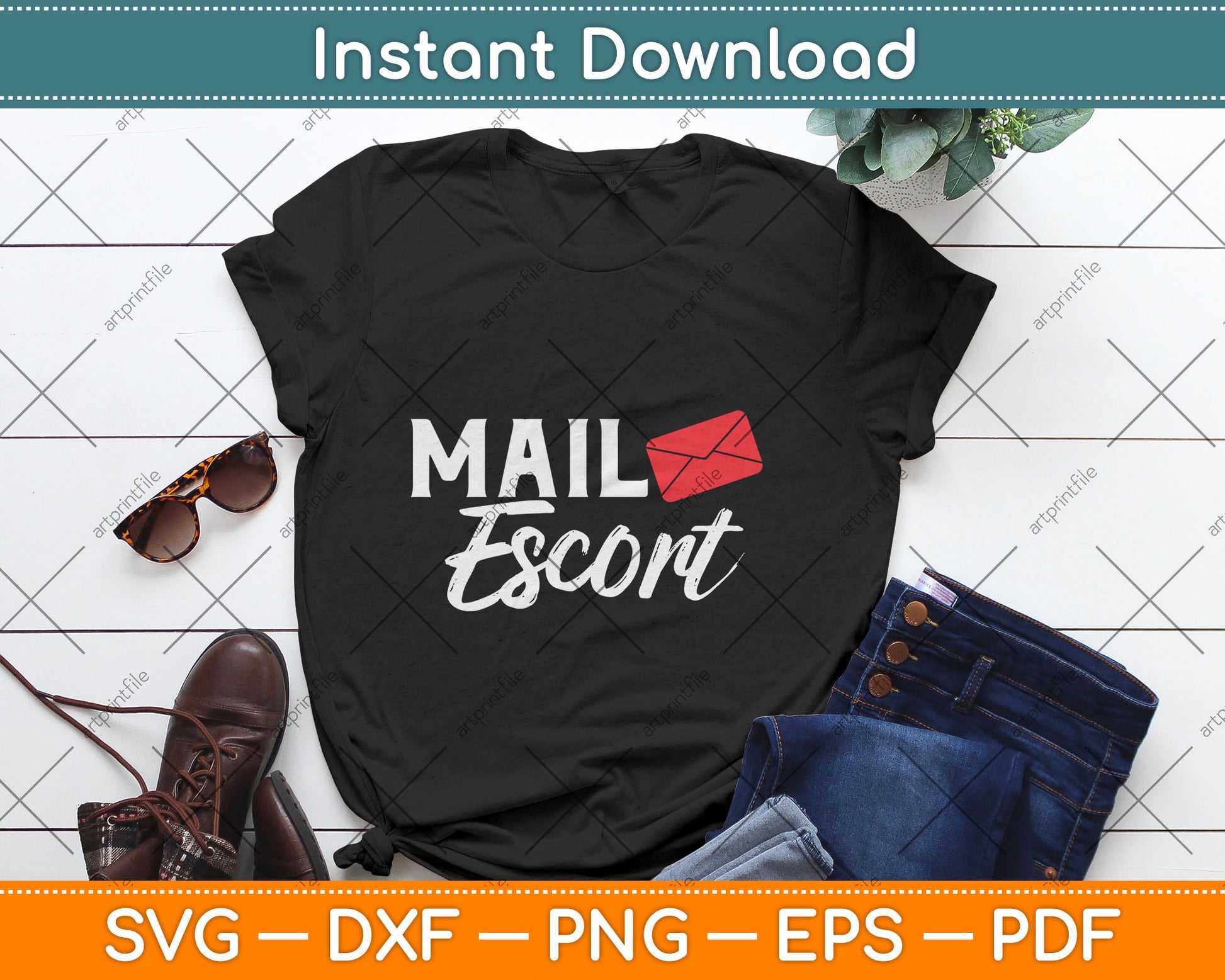 Mail Escort Postman Mail Carrier Post Office Worker Svg Digital Cutting File