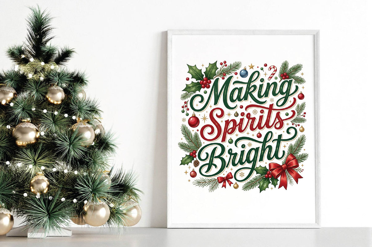 Making Spirits Bright Christmas PNG, Holiday Sublimation Design, Christmas Shirt PNG, Festive Christmas Digital Download
