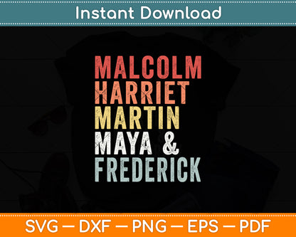 Malcolm Harriet Martin Maya Frederick Black Leaders Svg Digital Cutting File