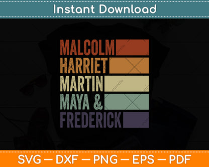 Malcolm Harriet Martin Maya Frederick Black Leaders Svg Digital Cricut Cutting File