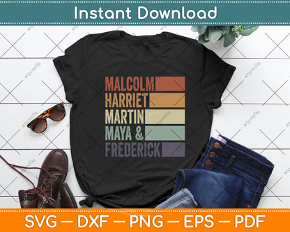 Malcolm Harriet Martin Maya Frederick Black Leaders Svg Digital Cricut Cutting File