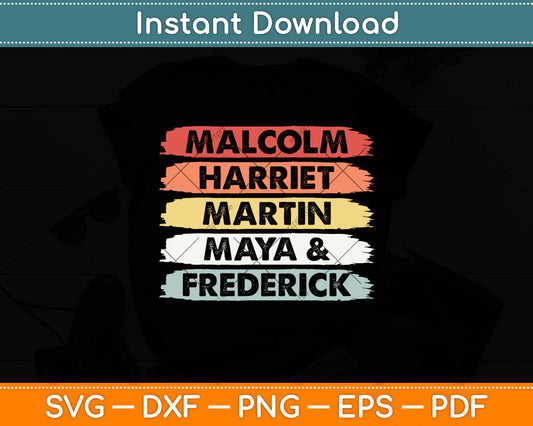 Malcolm Harriet Martin Maya Frederick Black History Svg Digital Cutting File