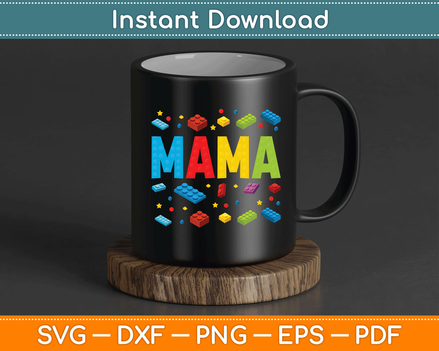 Mama Master Builder Building Bricks Blocks Funny Mothers Day SVG Digital Cutting File