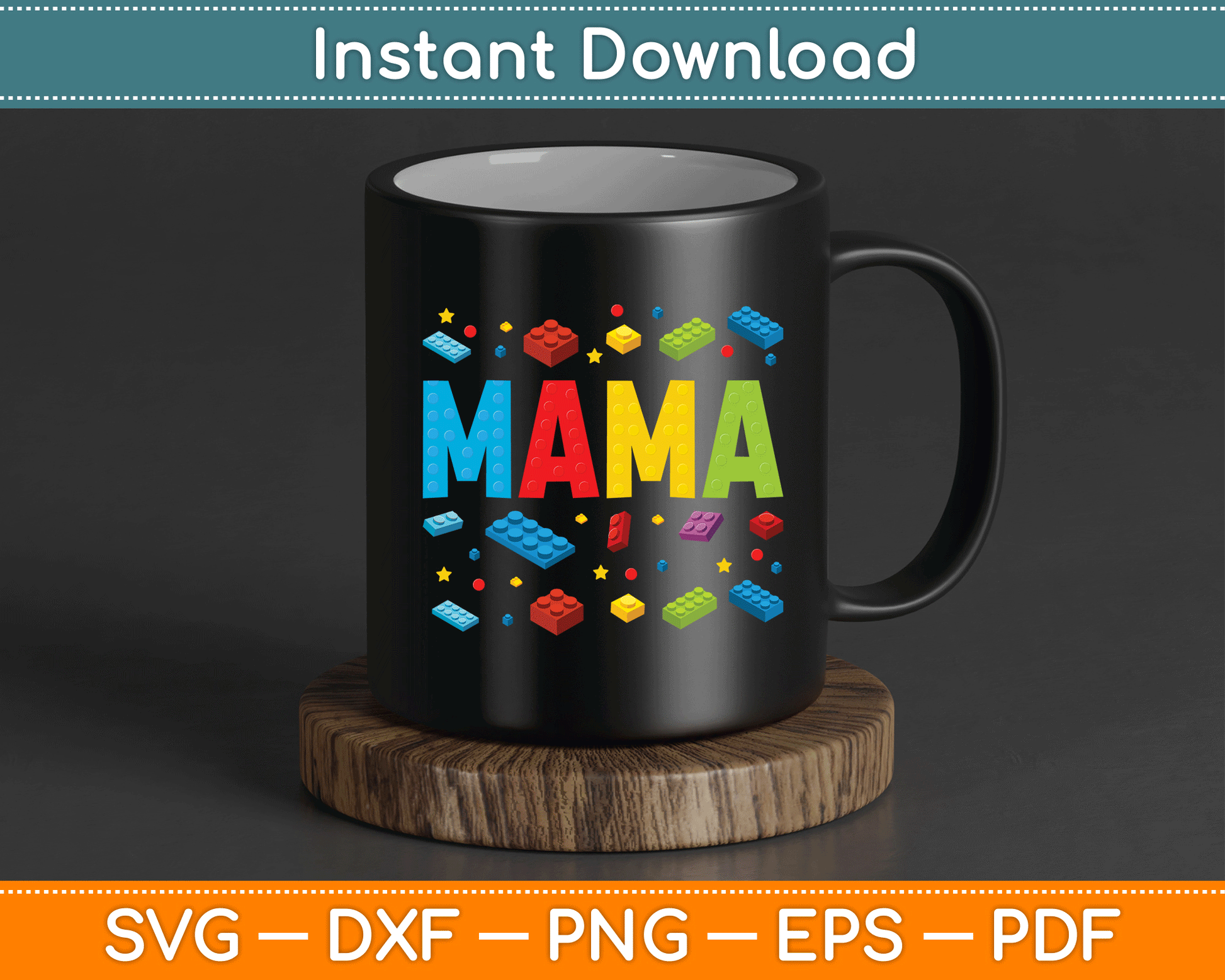 Mama Master Builder Building Bricks Blocks Funny Mothers Day SVG Digital Cutting File