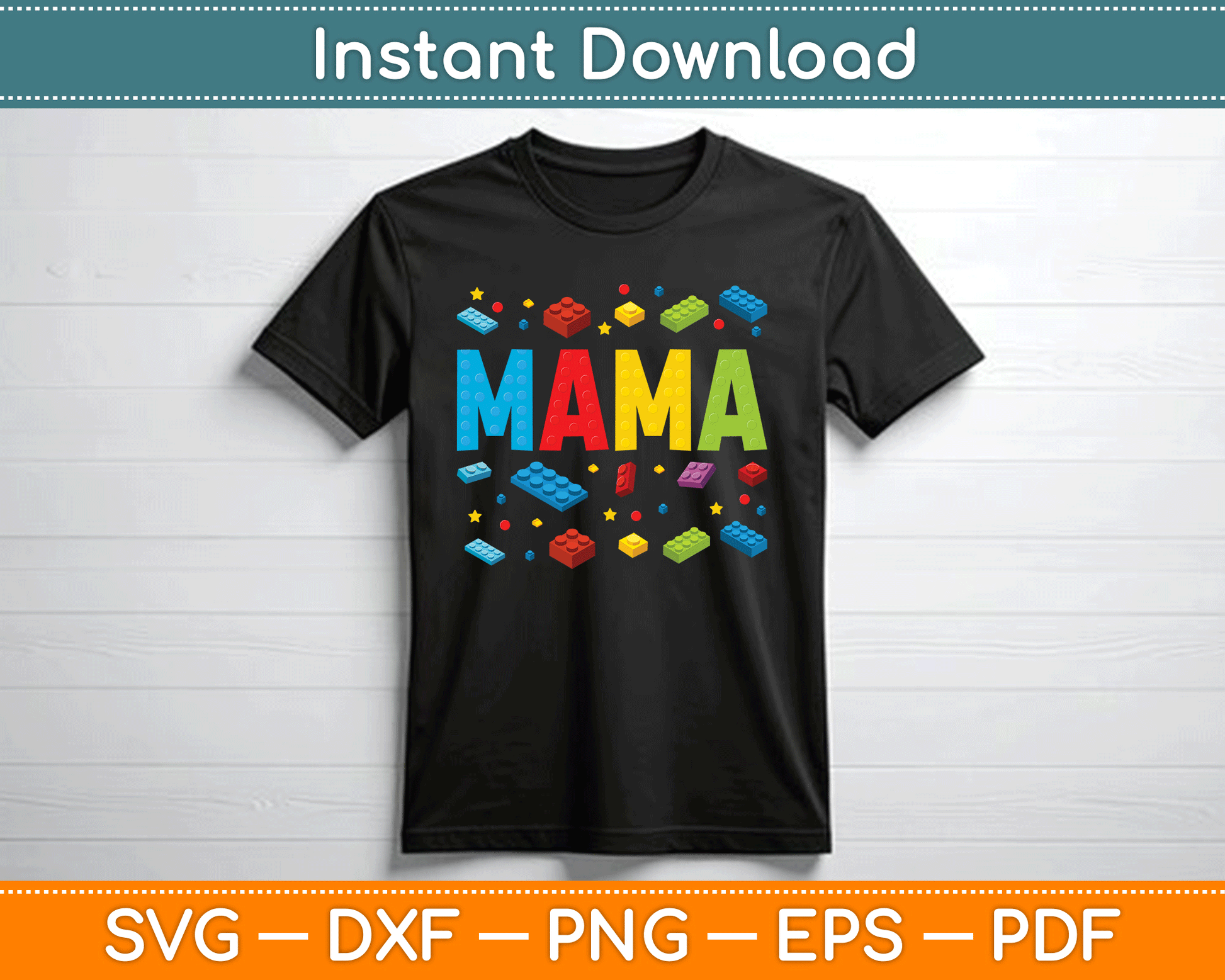 Mama Master Builder Building Bricks Blocks Funny Mothers Day SVG Digital Cutting File