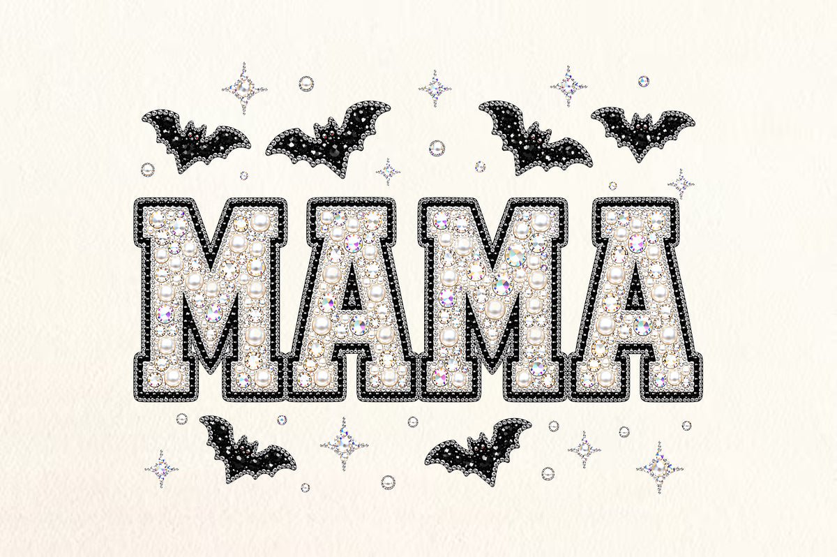 Mama Halloween Rhinestone PNG