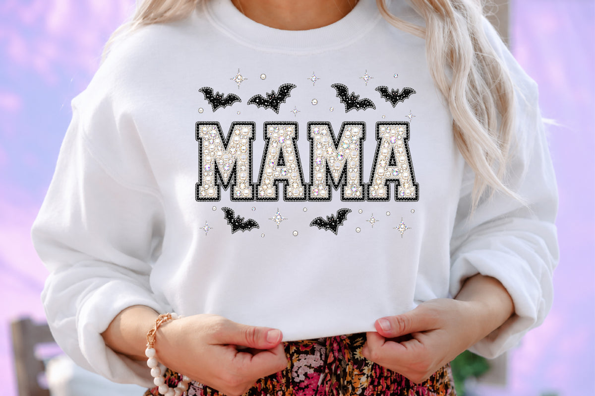 Mama Halloween Rhinestone PNG
