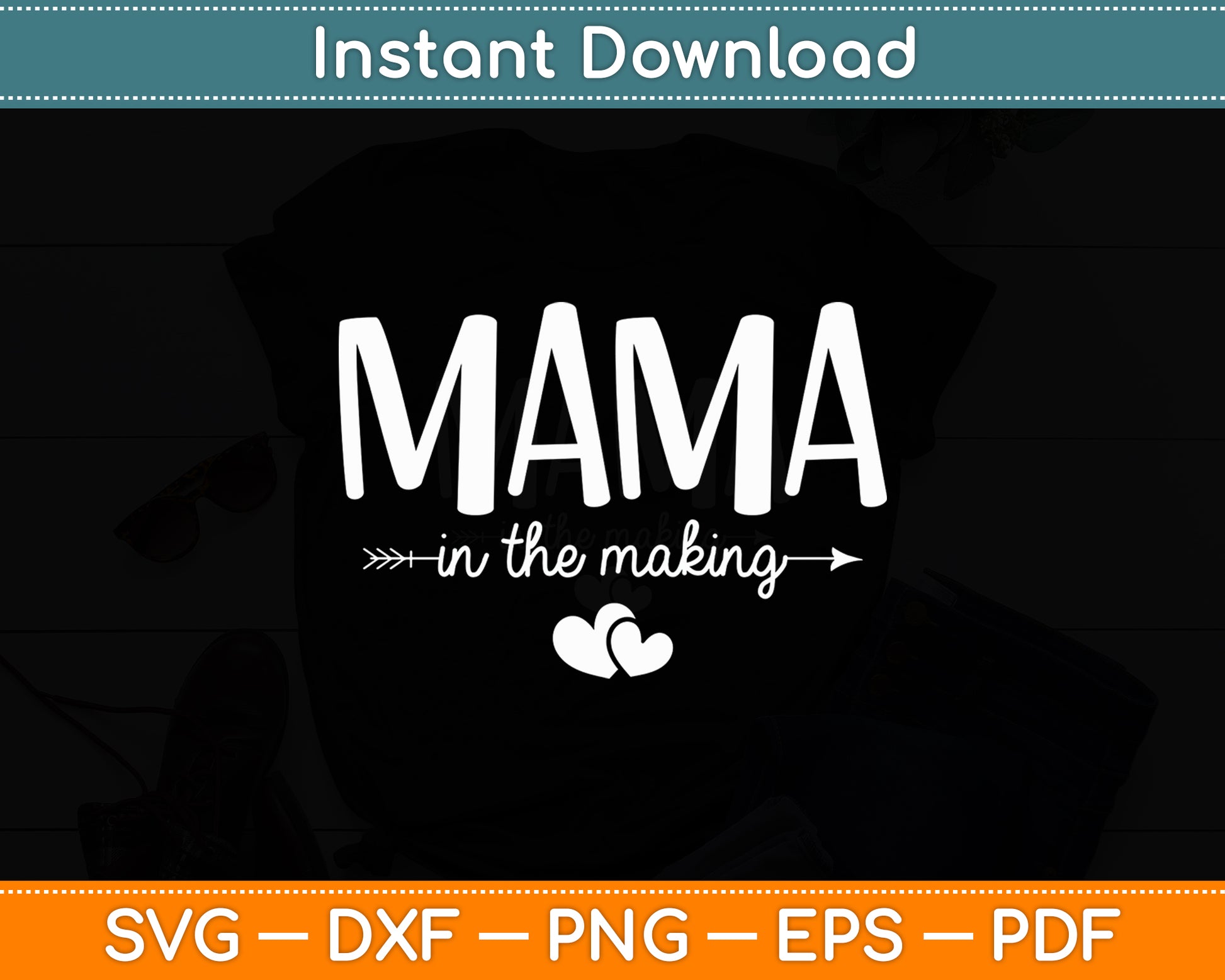 Mama In The Making New Mom Of Girl Pregnancy Announcement Funny Svg Design File