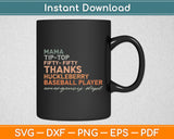 Mama Tip-Top Fifty-Fifty Thanks Huckleberry Baseball Player Svg Digital Cutting File