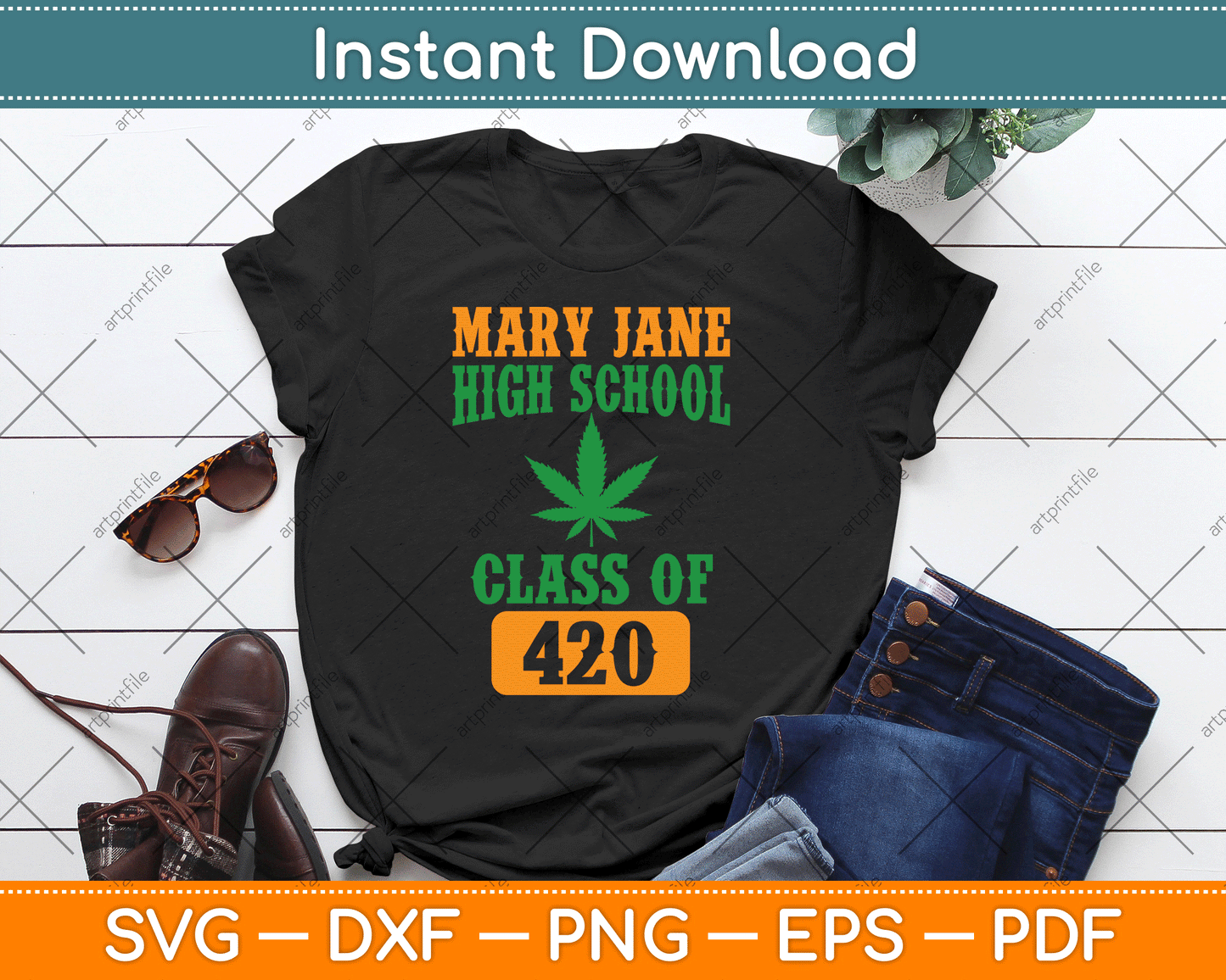Mary Jane High School Class Of 420 Marijuana SVG Digital Cutting File