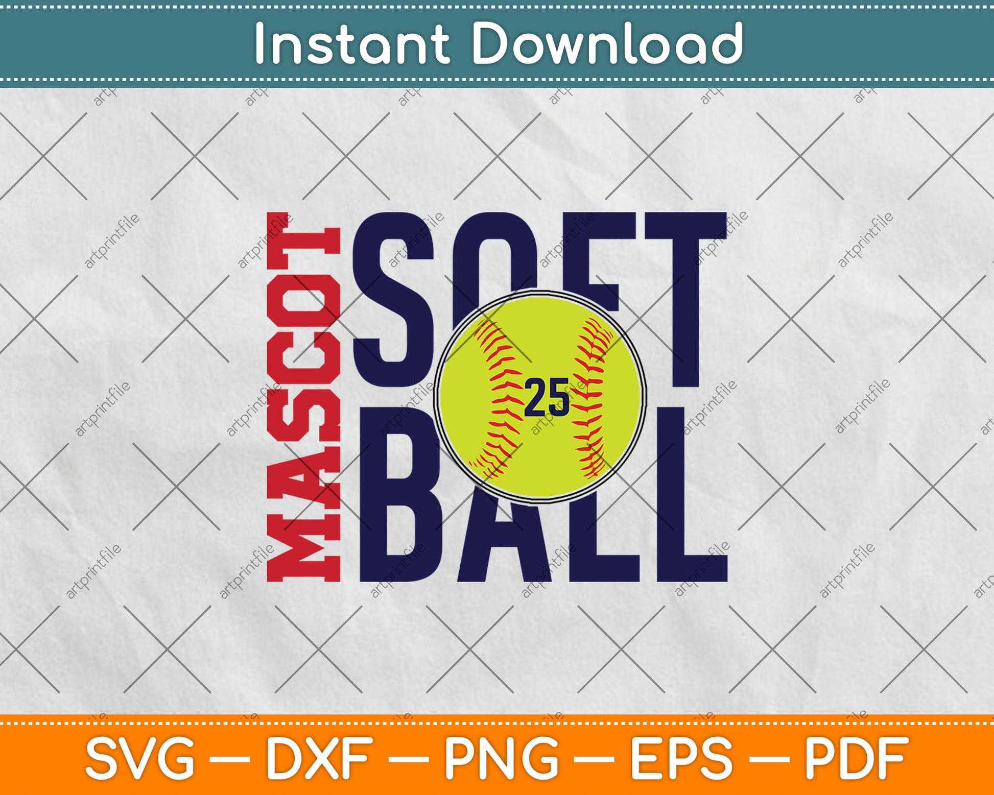 Mascot Softball Team Name Svg Digital Cutting File