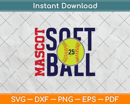 Mascot Softball Team Name Svg Digital Cutting File