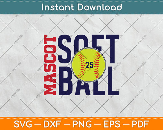 Mascot Softball Team Name Svg Digital Cutting File