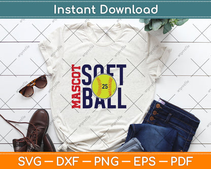 Mascot Softball Team Name Svg Digital Cutting File