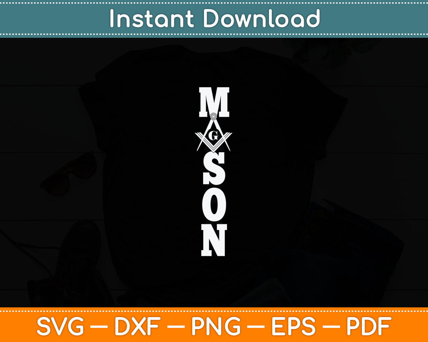 Mason Square & Compass Masonic Symbol Freemason Shriner Svg Digital Cutting File