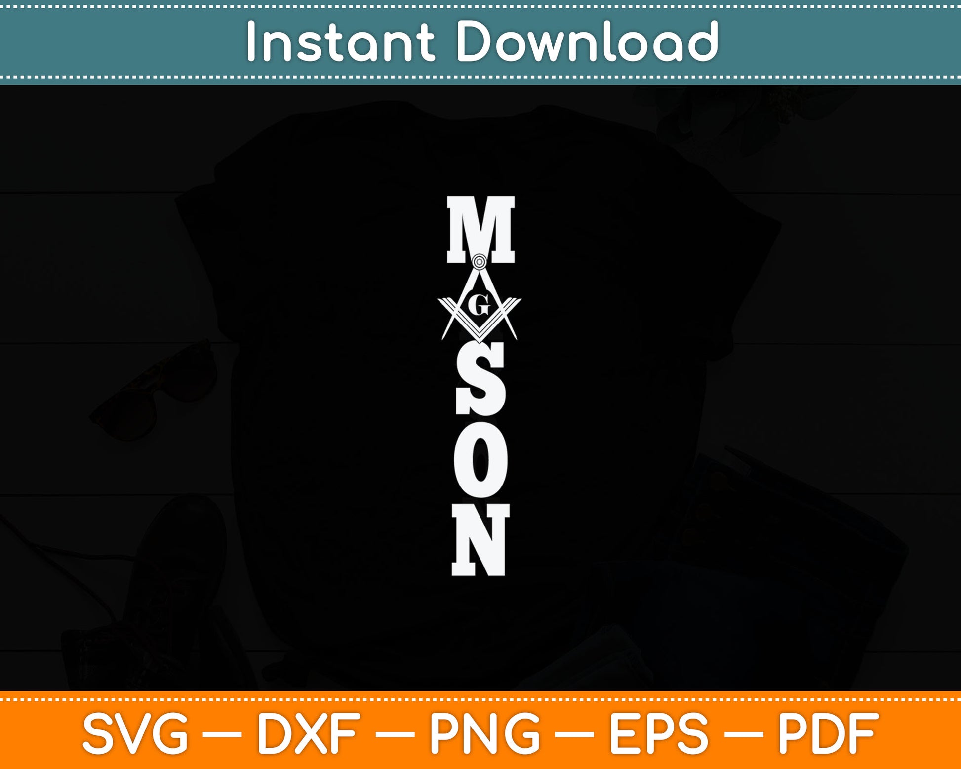 Mason Square & Compass Masonic Symbol Freemason Shriner Svg Digital Cutting File