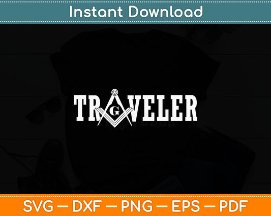 Mason Traveler Masonic Square and Compass Svg Digital Cutting File