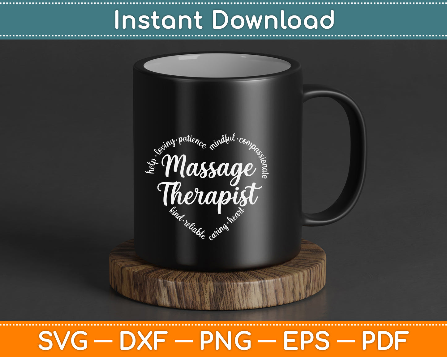 Massage therapy SVG digital download for wellness professionals and spa gifts