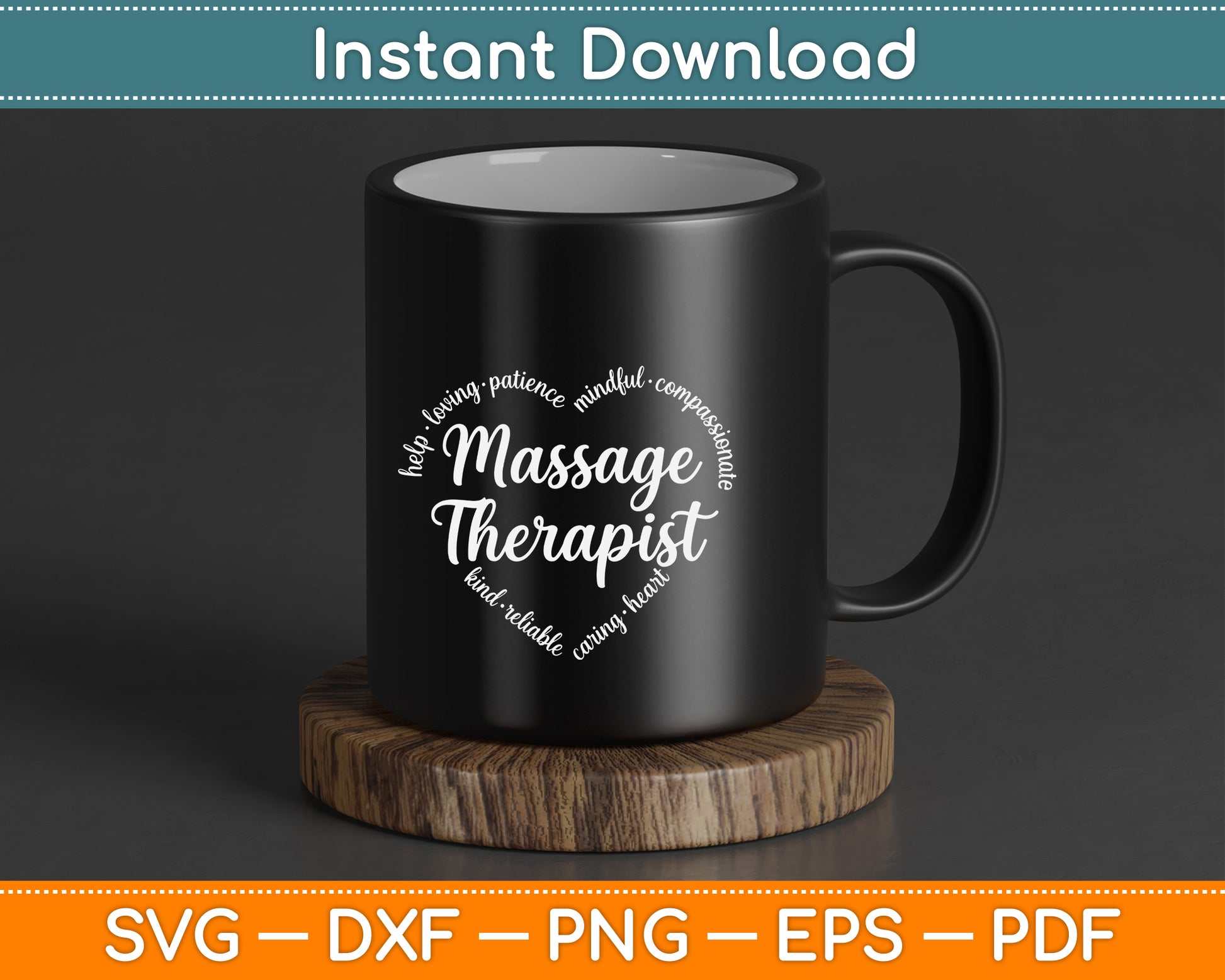 Massage therapy SVG digital download for wellness professionals and spa gifts