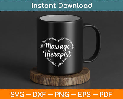 Massage therapy SVG digital download for wellness professionals and spa gifts
