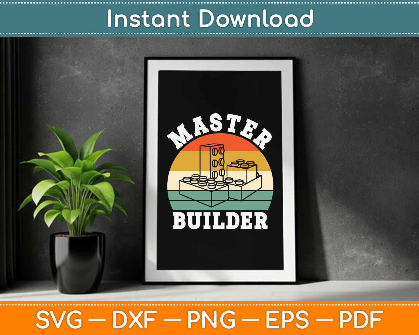 Master Builder Kids Boys Building Blocks Master Builder SVG Digital Cutting File