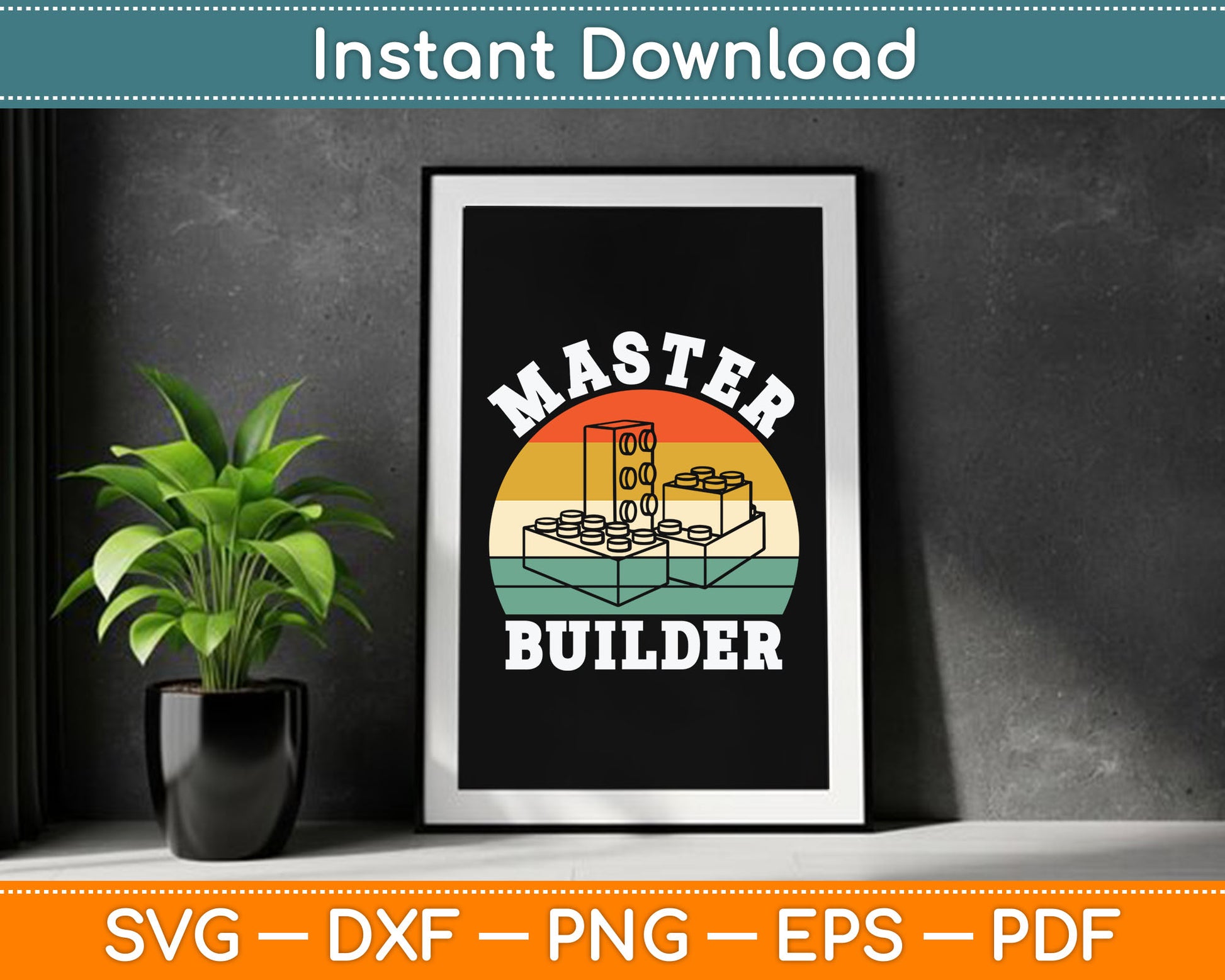 Master Builder Kids Boys Building Blocks Master Builder SVG Digital Cutting File