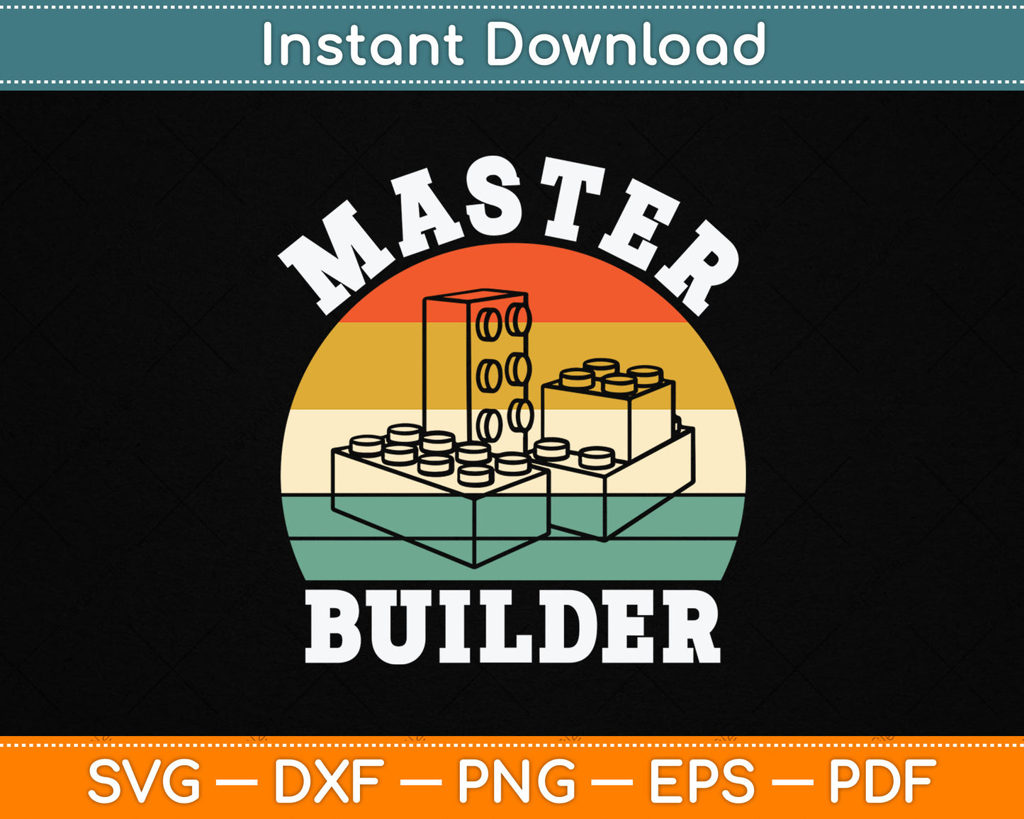 Master Builder Kids Boys Building Blocks Master Builder SVG Digital Cutting File