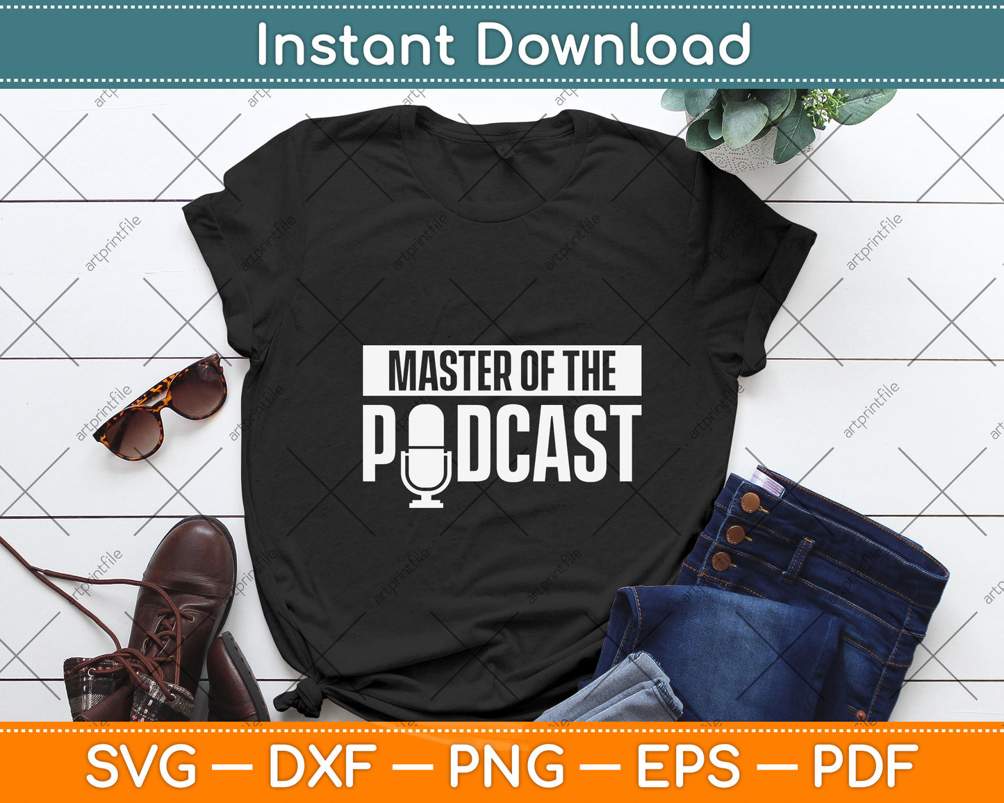 Master of the Podcast Awesome Podcasters Podcasting Host Svg Digital Cutting File