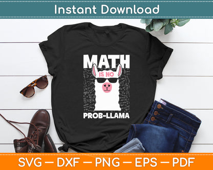 Math Is No Prob-Llama Math Teacher Llama Lover Svg Digital Cutting File