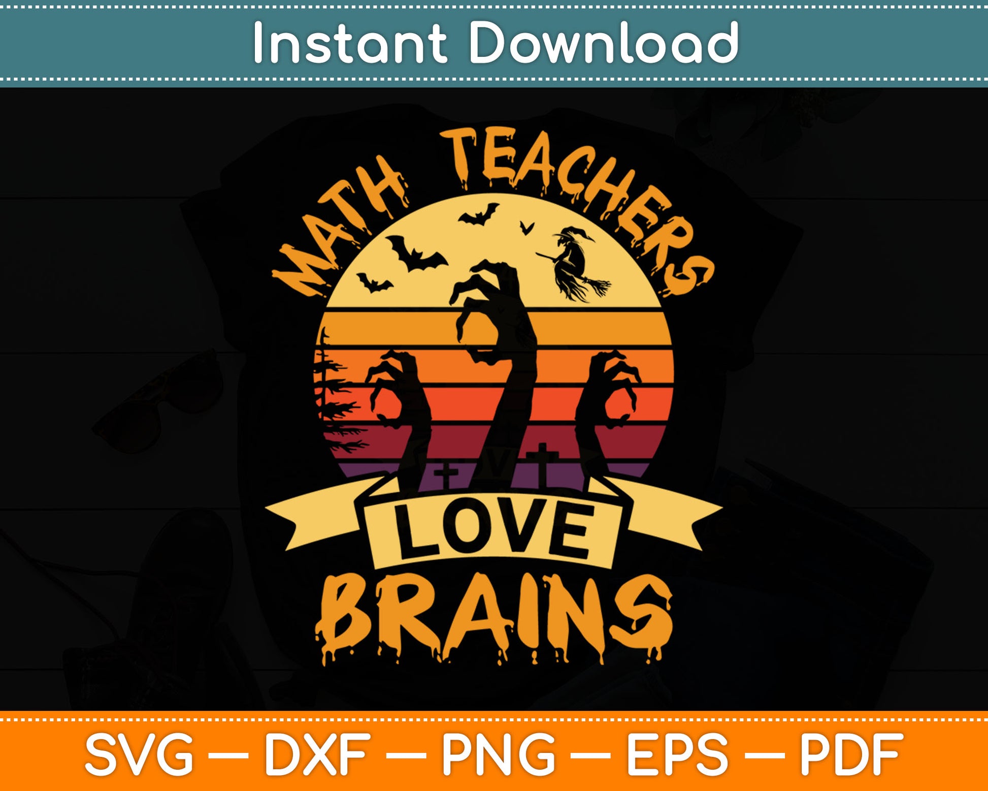 Math Teachers Love Brains Halloween Math Svg Digital Cutting File