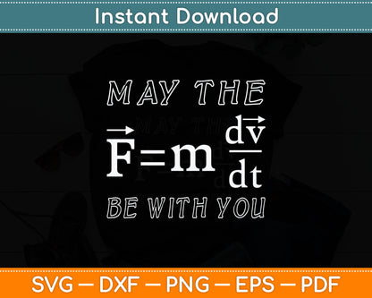 May The (F=mdv dt) Be with You Funny Physics Science Svg Digital Cutting File