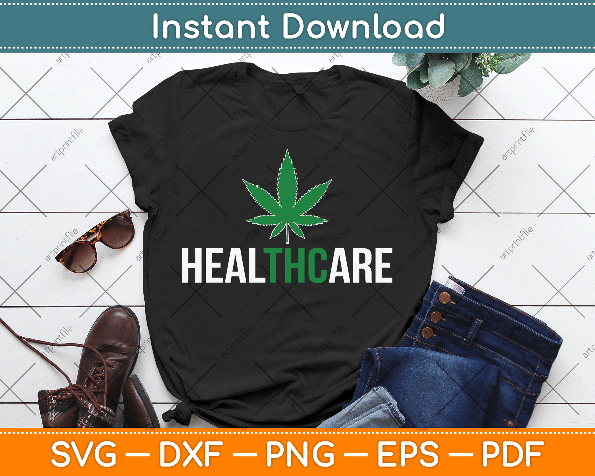 Medical Marijuana Healthcare SVG PNG Digital Cutting File