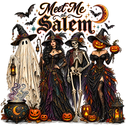 Meet Me At Salem Halloween Crew PNG