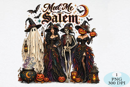 Meet Me At Salem Halloween Crew PNG