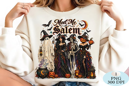 Meet Me At Salem Halloween Crew PNG