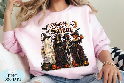 Meet Me At Salem Halloween Crew PNG