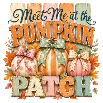Meet Me At The Pumpkin Patch PNG Fall Autumn Pumpkin Sublimation Design