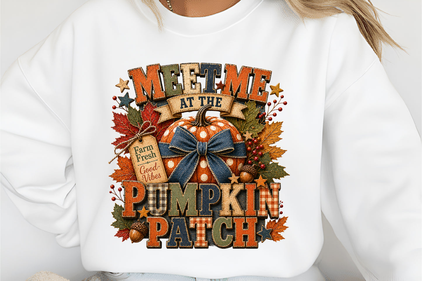 Meet Me At The Pumpkin Patch PNG Fall Autumn Pumpkin Sublimation Design
