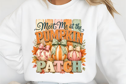 Meet Me At The Pumpkin Patch PNG Fall Autumn Pumpkin Sublimation Design