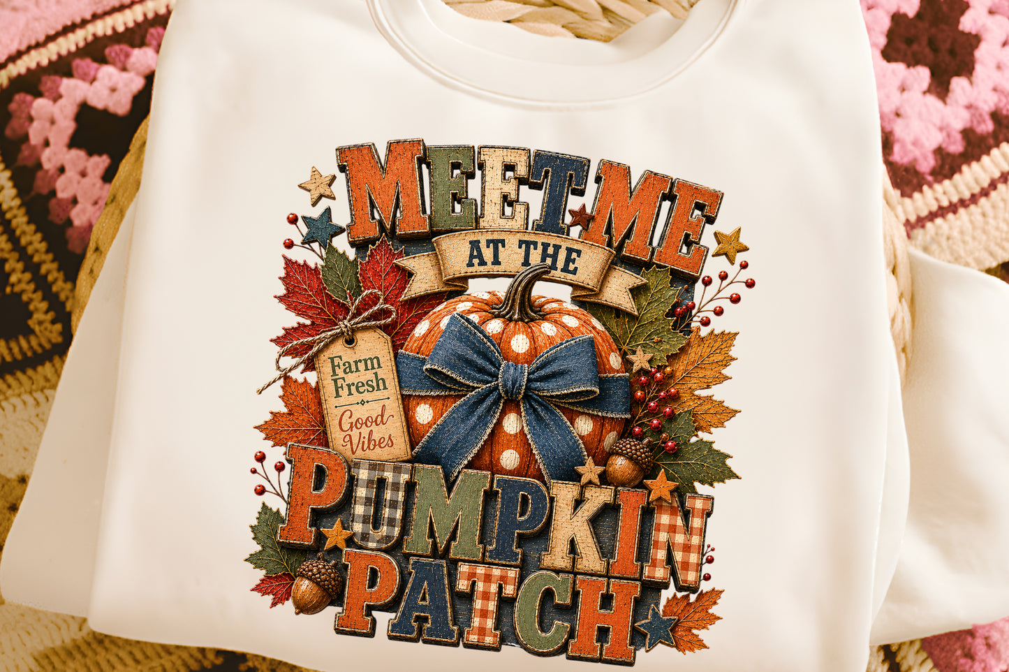 Meet Me At The Pumpkin Patch PNG Fall Autumn Pumpkin Sublimation Design