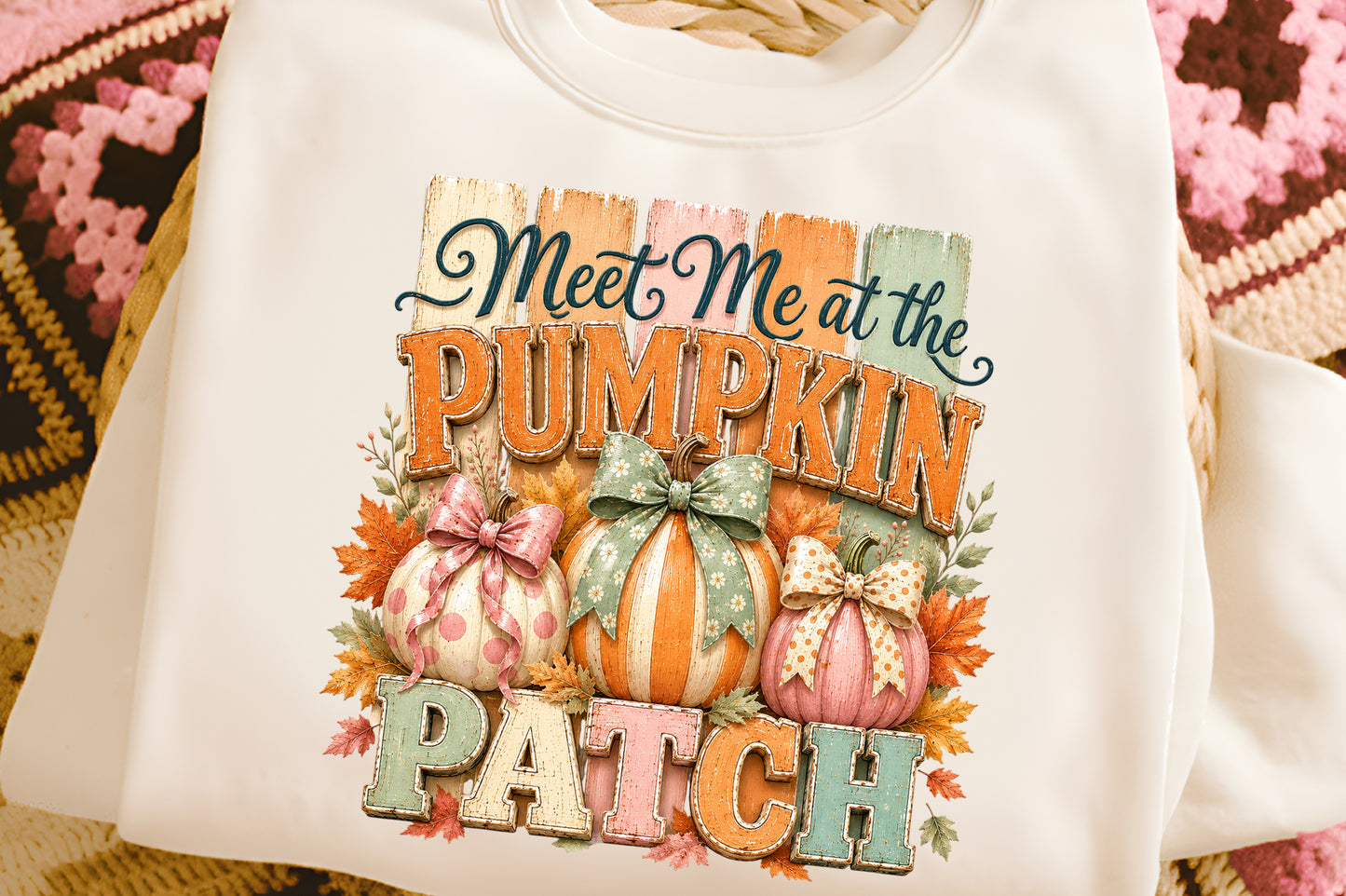 Meet Me At The Pumpkin Patch PNG Fall Autumn Pumpkin Sublimation Design