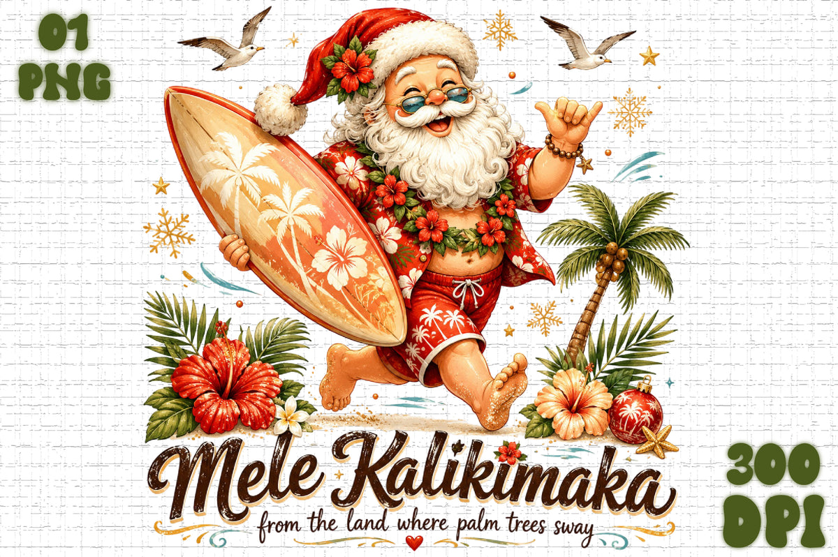 Mele Kalikimaka Hawaii Christmas PNG