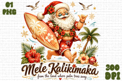 Mele Kalikimaka Hawaii Christmas PNG