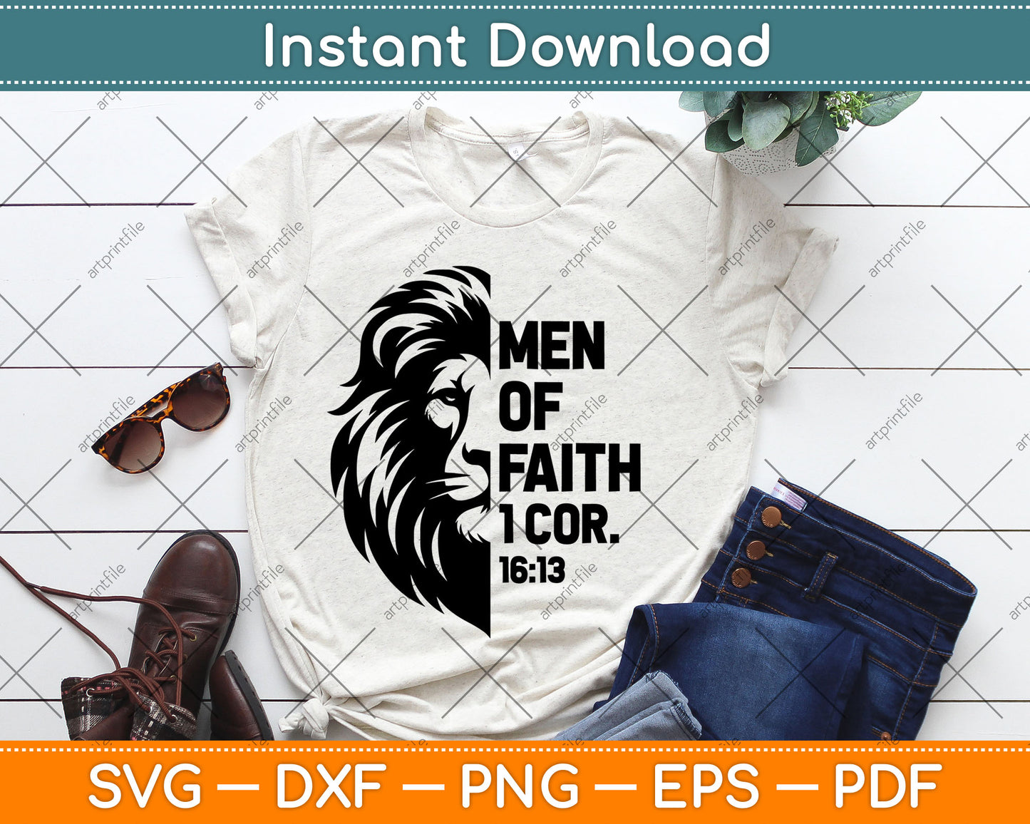 Man Of Faith Lion Christian Jesus Lion Faith Svg Digital Cutting File