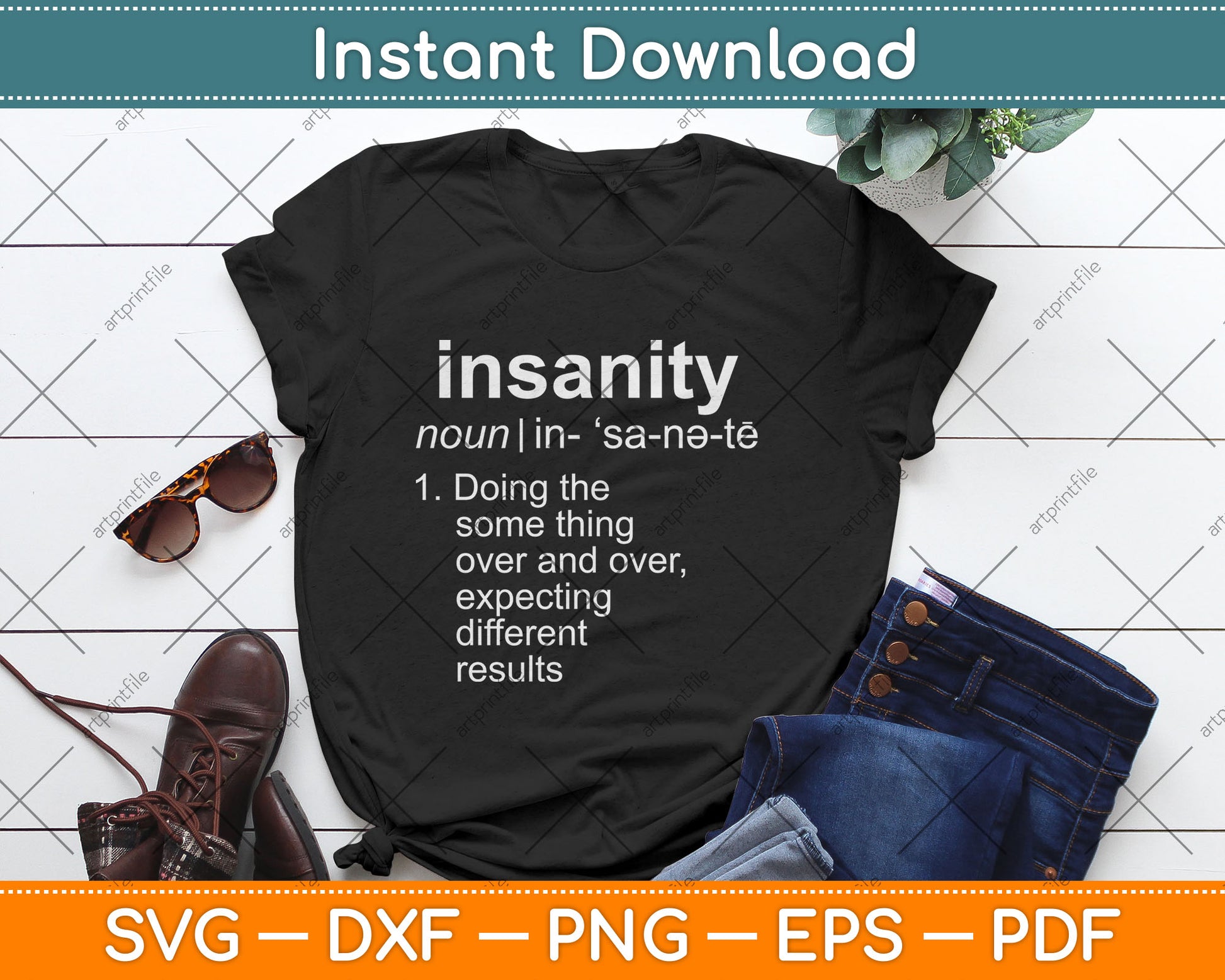 Mens Definition Of Insanity Funny Svg Digital Cutting File