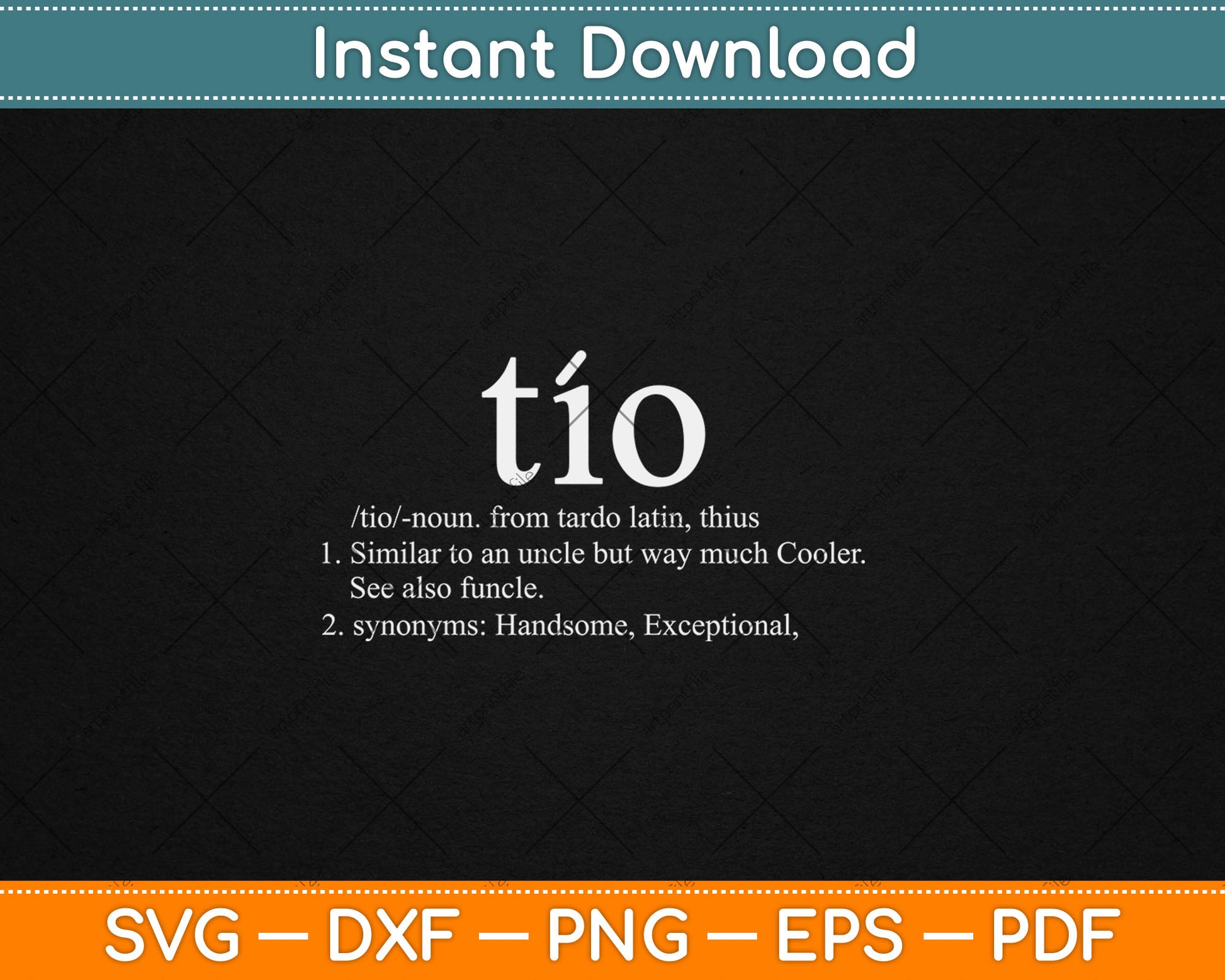 Mens Uncle Tio Definition Uncle Gift for men Funny Spanish Svg Digital Cutting File