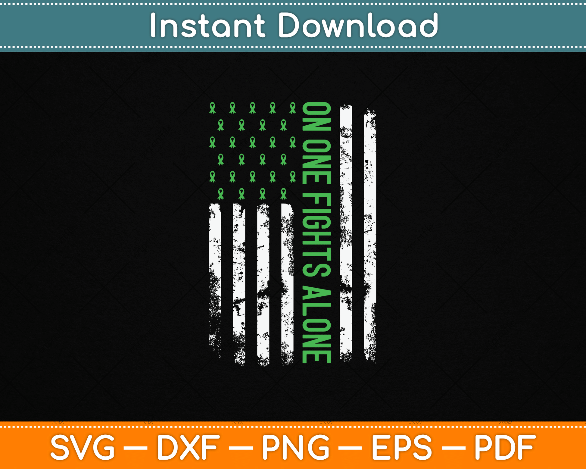 Mental Health Awareness Green Ribbon SVG File